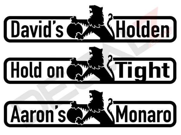 Holden Back Window Decal - Your Text