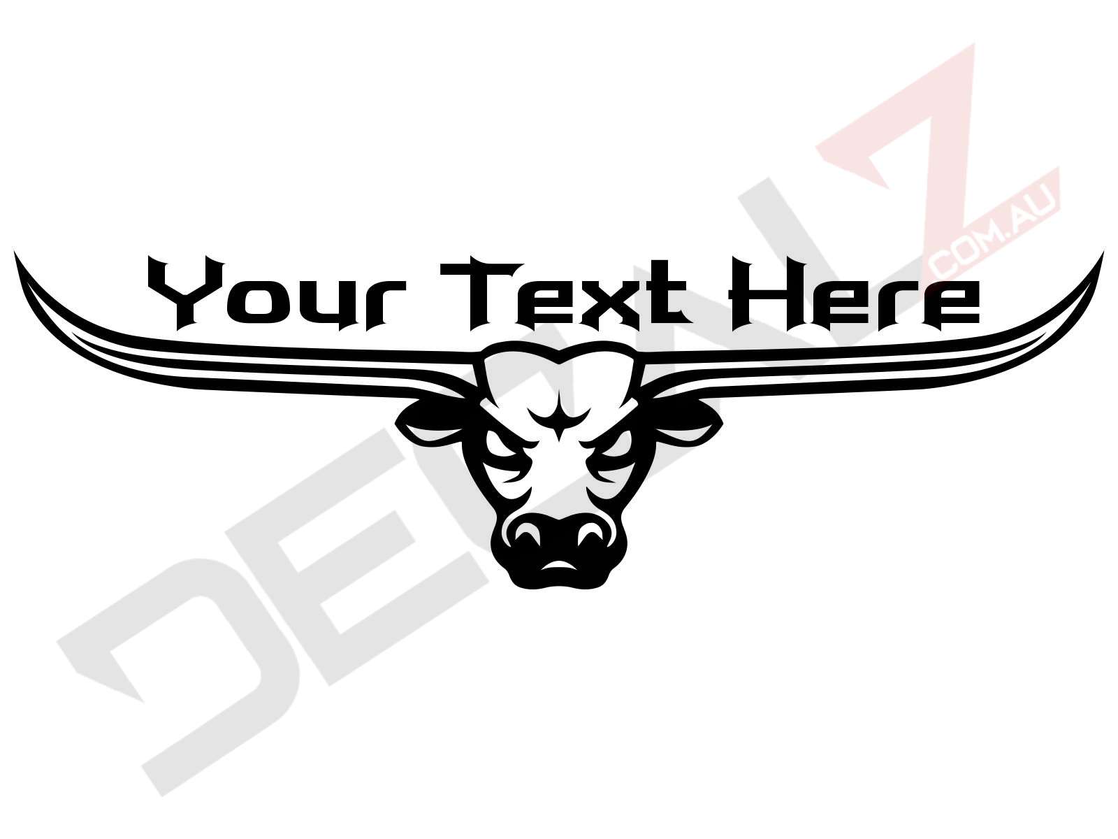 Demon Longhorn Bull - Your Text